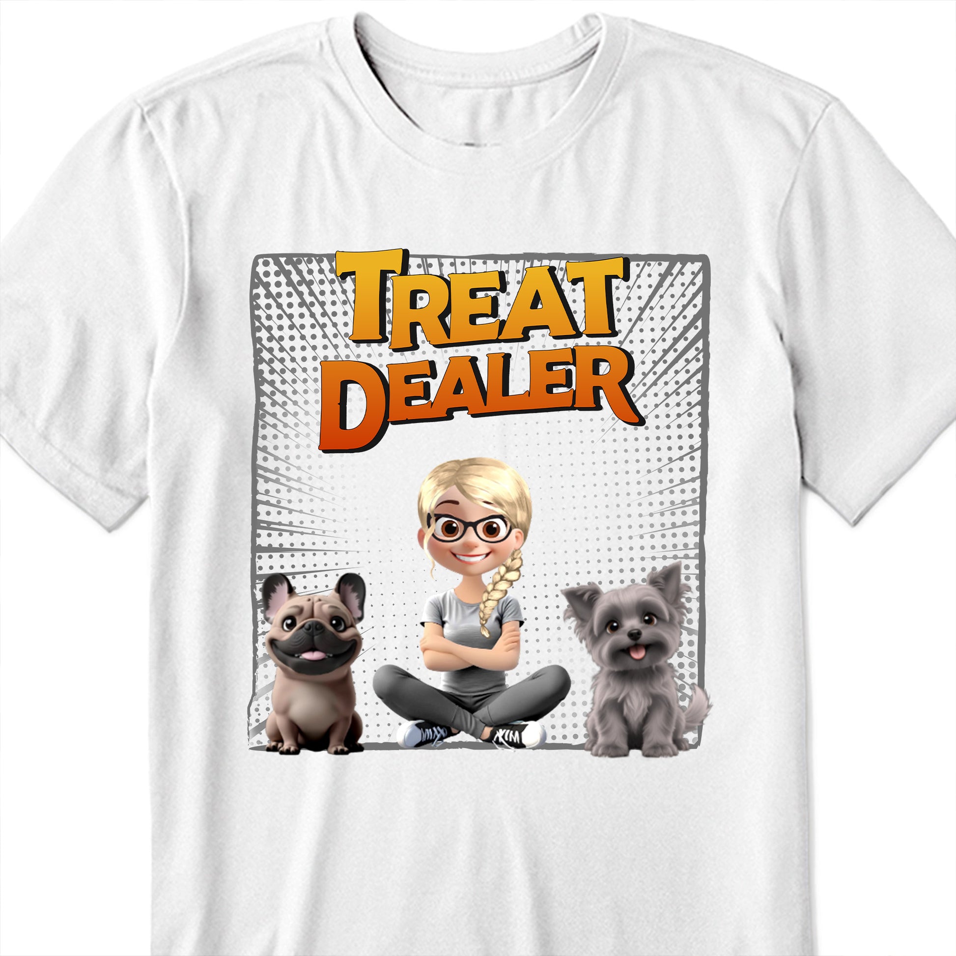 Treat Dealer With Cartoon Girl And Dogs