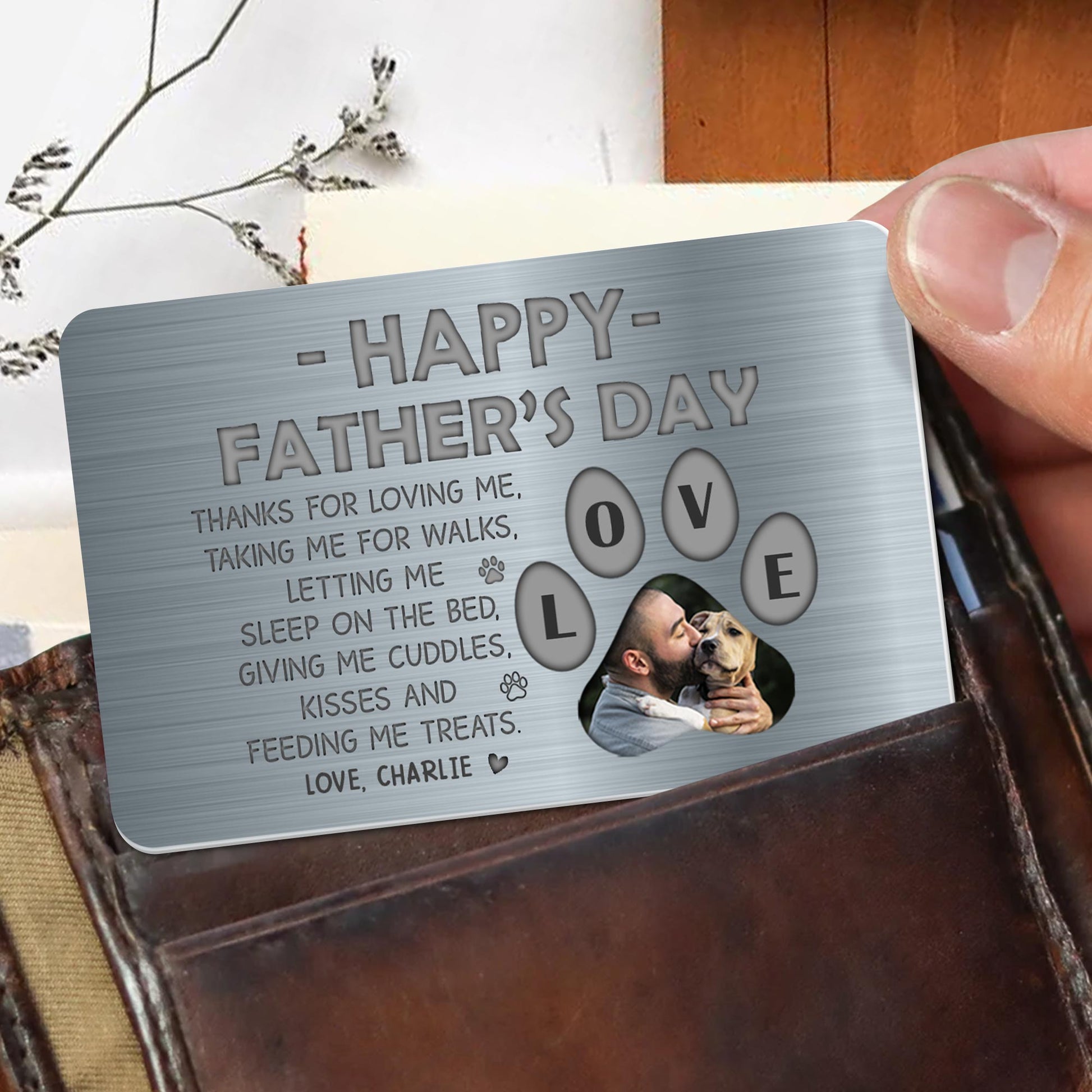 Happy Father's Day, Thanks For Loving Me, Dog And Heart