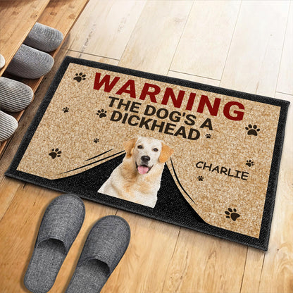 Warning The Dog's A Dockhead With Paw Prints Design