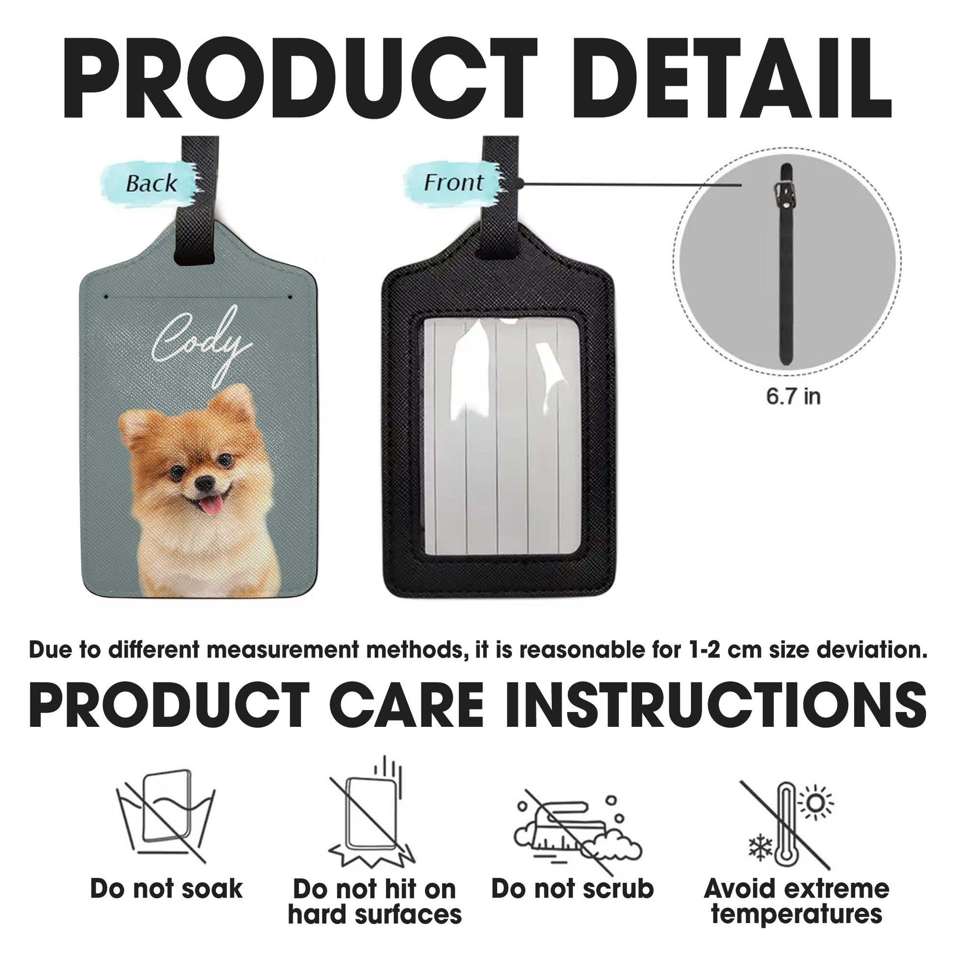 Cody Dog Custom Luggage Tag