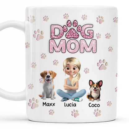Dog Mom, Paw Prints and Cartoon Dogs