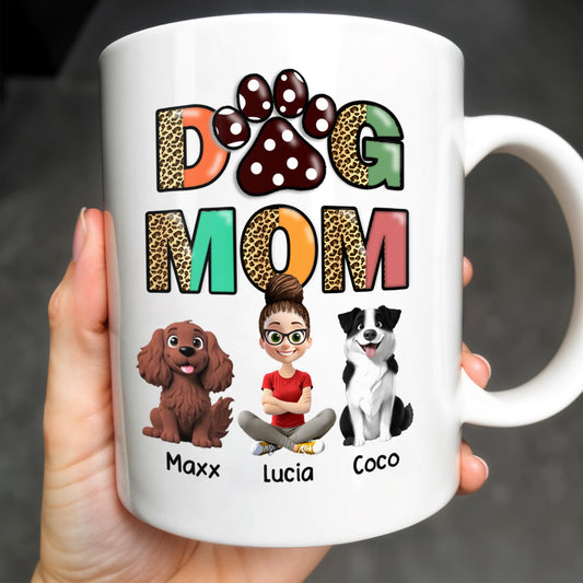 Dog Mom, Paw Print and Dogs