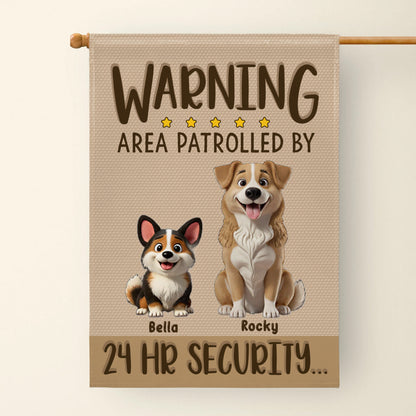 Warning Area Patrolled By 24 HR Security, Dogs and Stars