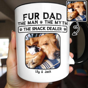 Fur Dad The Man The Myth The Snack Dealer - Personalized Custom Accent Mug - DOG034_AMUG