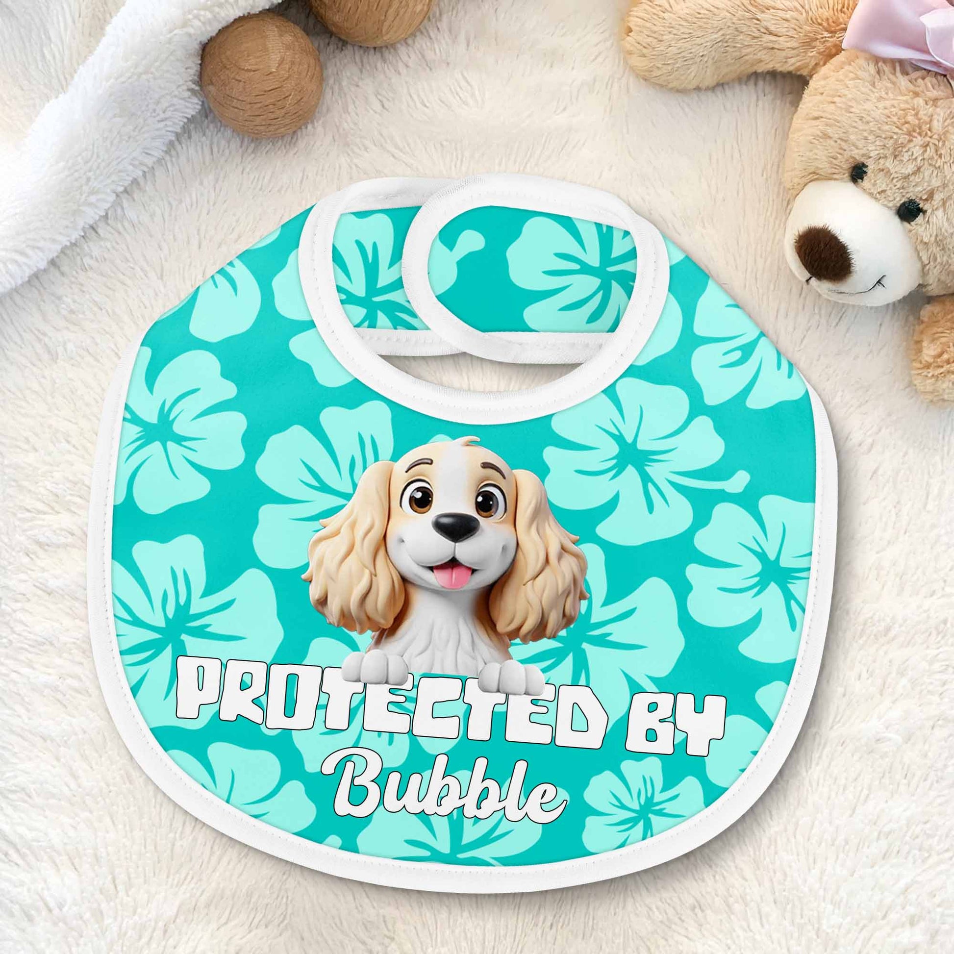 Protected By Bubble, Dog and Floral Pattern