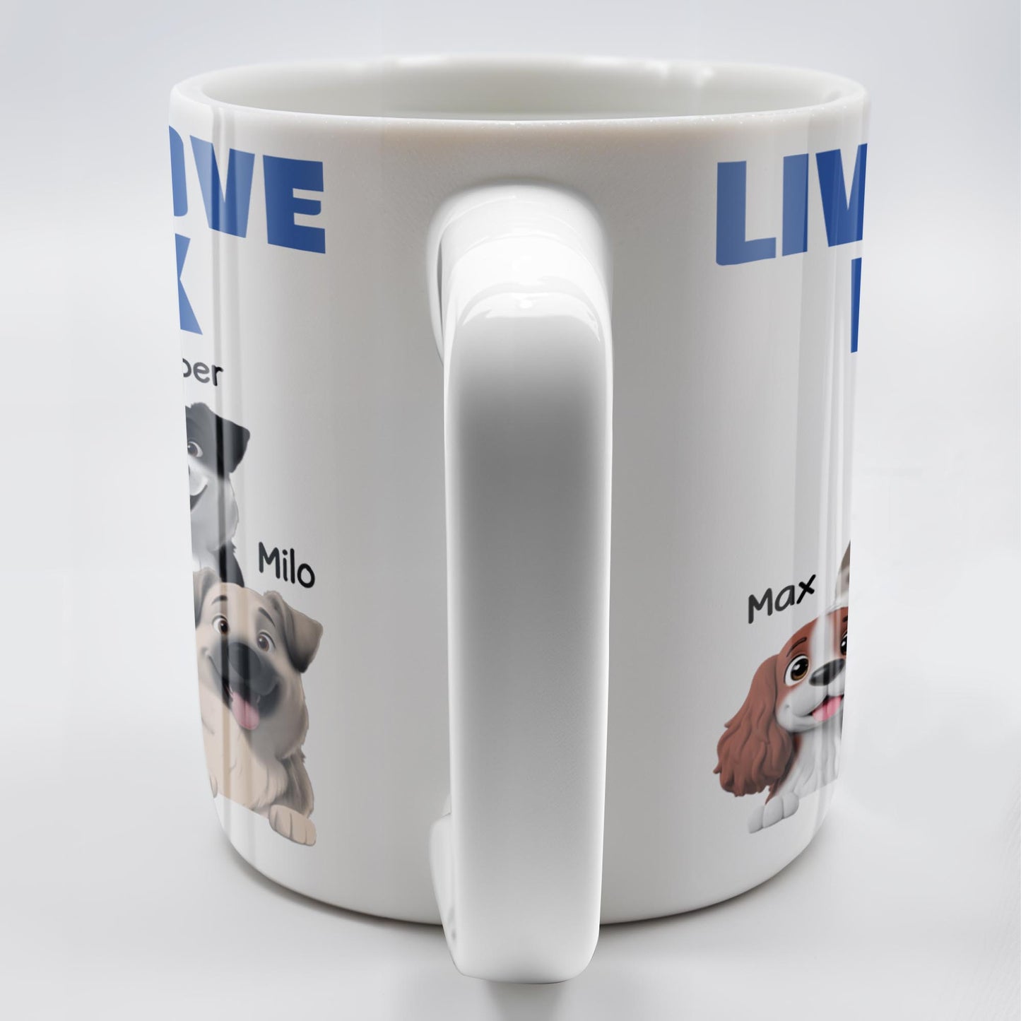 Live Love Bark, Dogs - Personalized Custom Coffee Mug - DOG044_MG