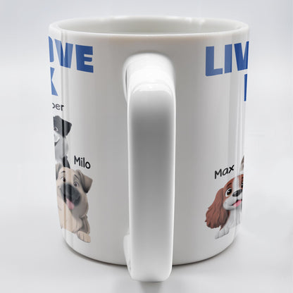 Live Love Bark, Dogs - Personalized Custom Coffee Mug - DOG044_MG