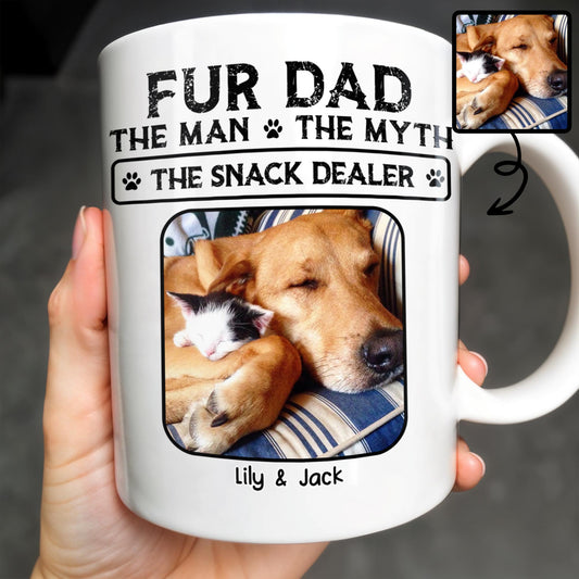 Fur Dad The Man The Myth The Snack Dealer - Personalized Custom Coffee Mug - DOG049_MG