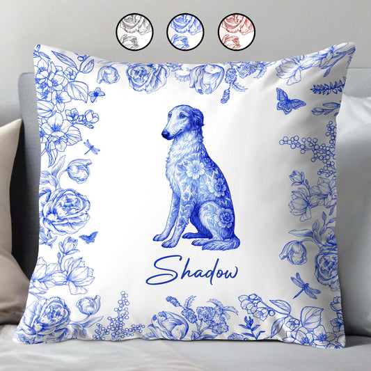 Celebrate Your Furry Friend With Custom Floral Dog Design - Personalized Custom Pillow, Insert Included - DOG050_PLW