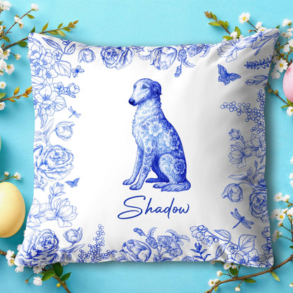 Célébrez votre compagnon à quatre pattes avec un motif floral personnalisé pour chien - Coussin personnalisé, insert inclus - DOG050_PLW