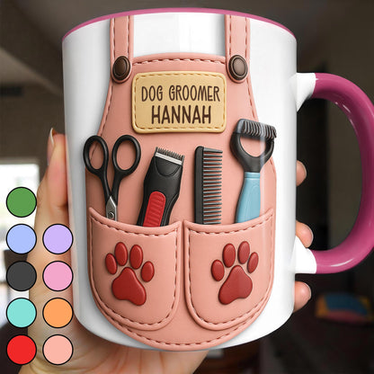 Custom Mug With Dog Grooming Tools Design - Personalized Custom Accent Mug - DOG063_AMUG
