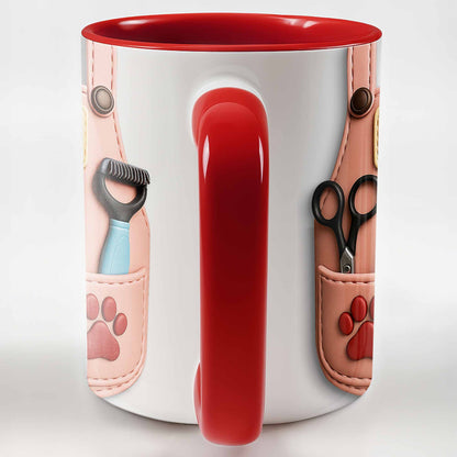Custom Mug With Dog Grooming Tools Design - Personalized Custom Accent Mug - DOG063_AMUG