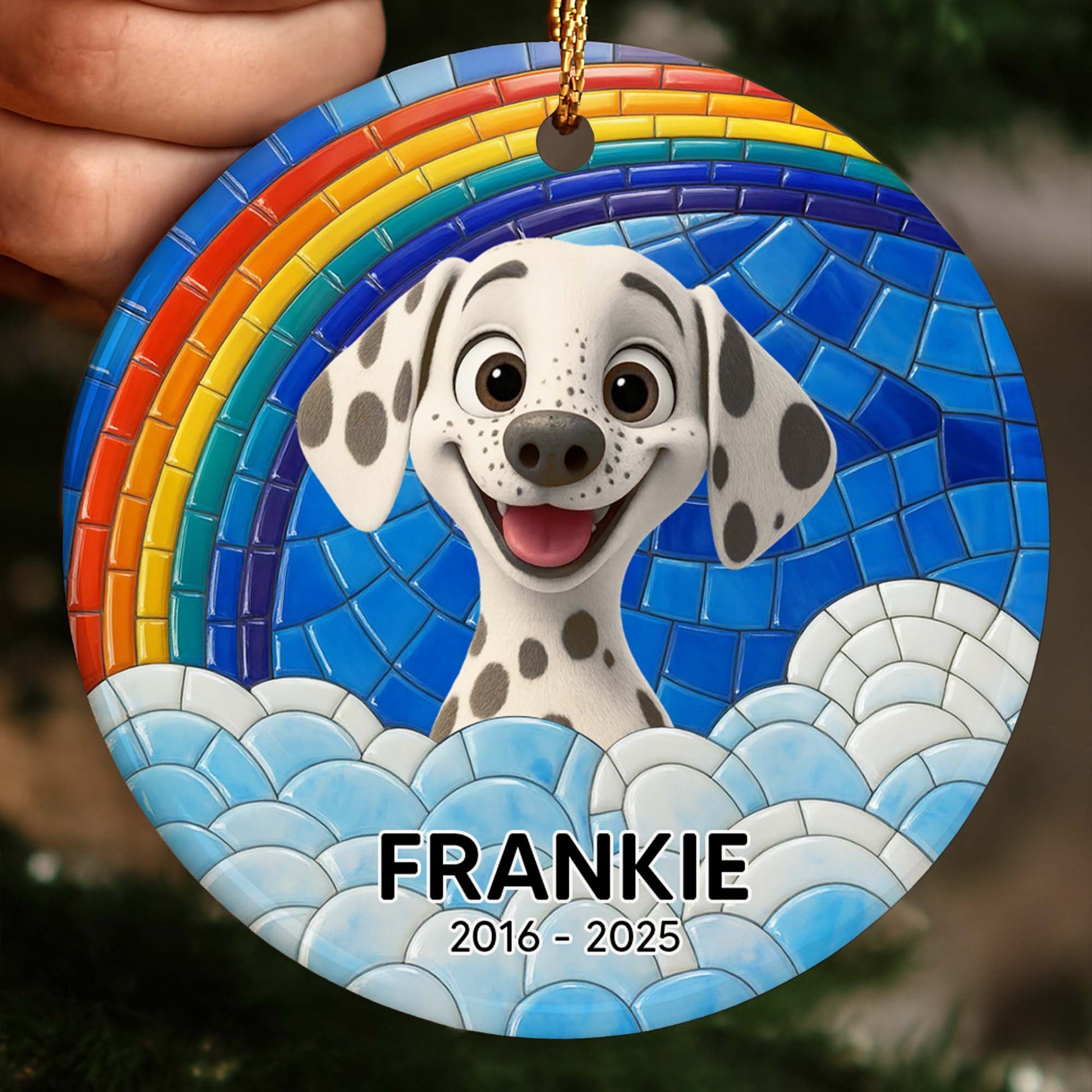 To My Beloved Pet Remembering Our Times, Rainbow Mosaic With Dalmatian