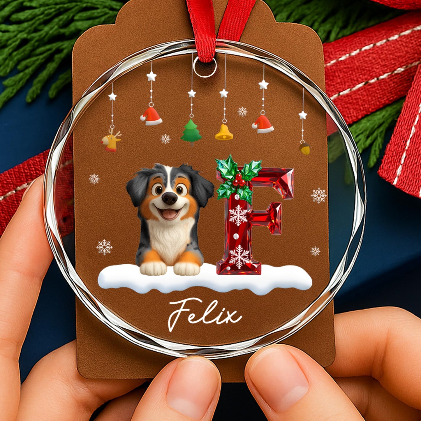 To Felix, Happy Holidays With Dog And Holiday Letter