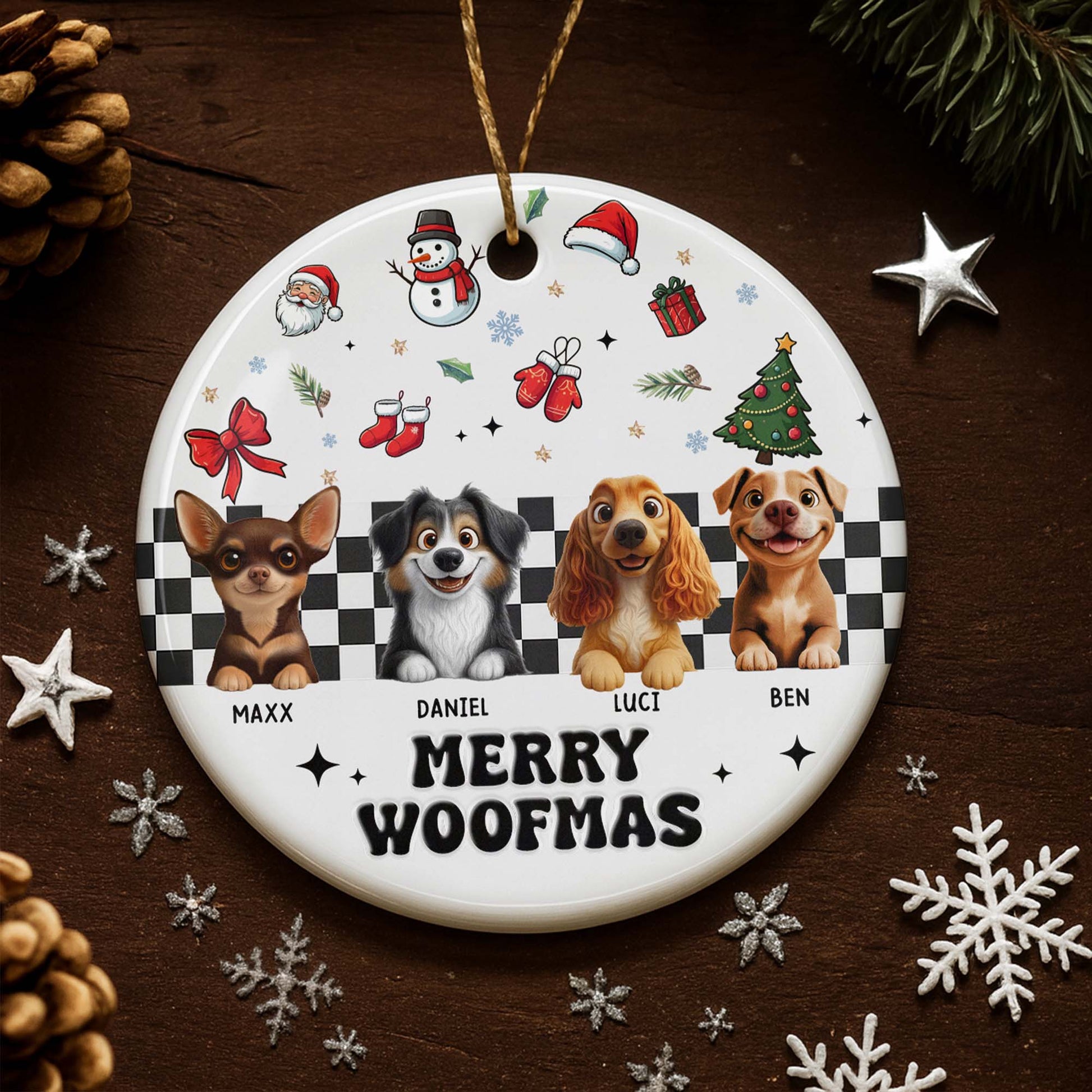 Merry Woofmas With Dogs And Christmas Cheer