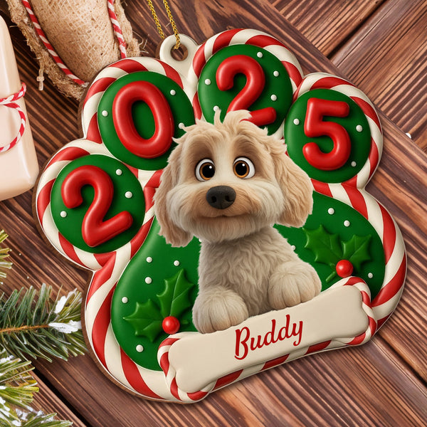 Customize Your Festive Dog Ornament