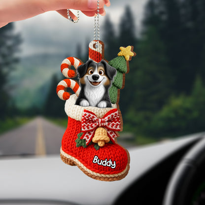 Celebrate A Joyous Christmas With Dog In Festive Stocking