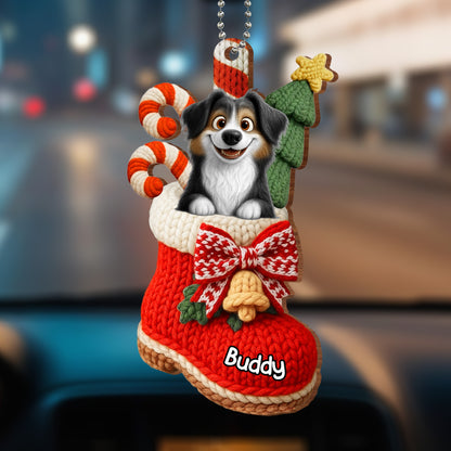 Celebrate A Joyous Christmas With Dog In Festive Stocking