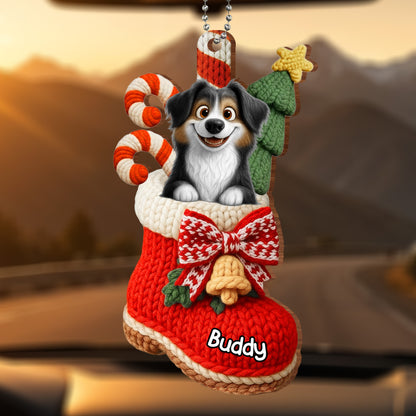 Celebrate A Joyous Christmas With Dog In Festive Stocking