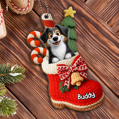 Celebrate A Joyous Christmas With Dog In Festive Stocking