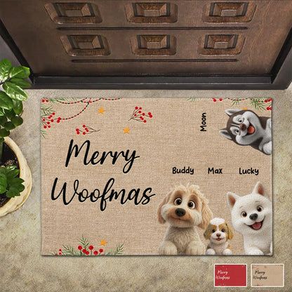 Merry Woofmas With Dogs, Stars, And Berries