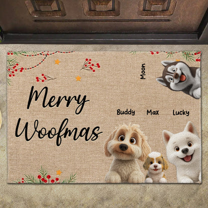 Merry Woofmas With Dogs, Stars, And Berries