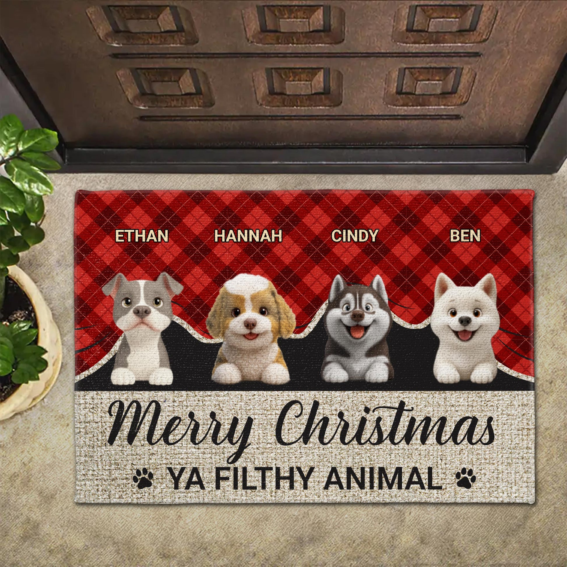 Merry Christmas Ya Filthy Animal With Cute Dogs