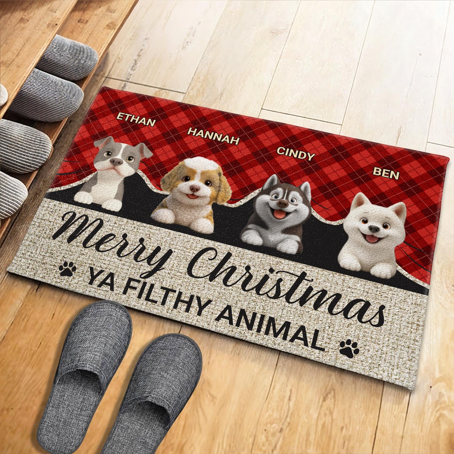 Merry Christmas Ya Filthy Animal With Cute Dogs