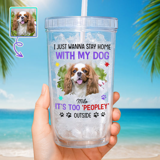 I Just Wanna Stay Home, Dog And Paw Prints Design