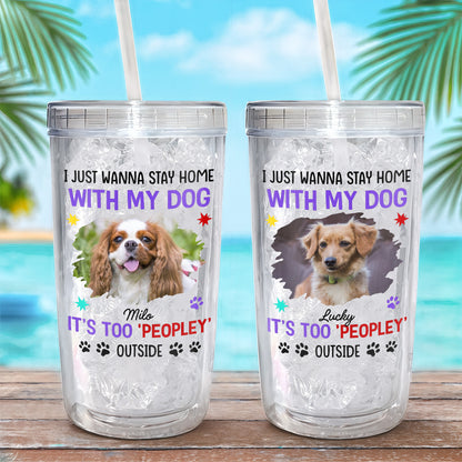 I Just Wanna Stay Home, Dog And Paw Prints Design