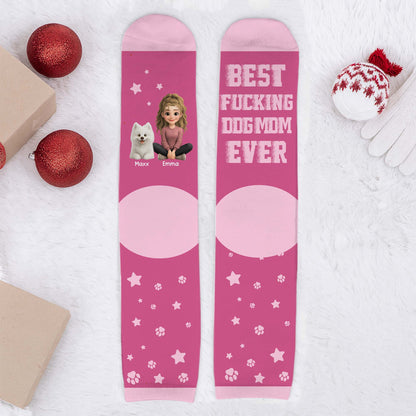 Best Dog Mom Ever With Paws And Stars