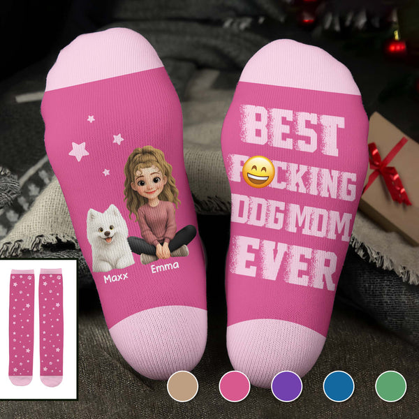 Best Dog Mom Ever With Paws And Stars