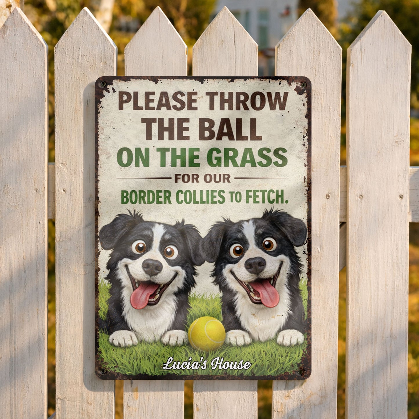 Please Throw The Ball On The Grass Border Collies Dogs