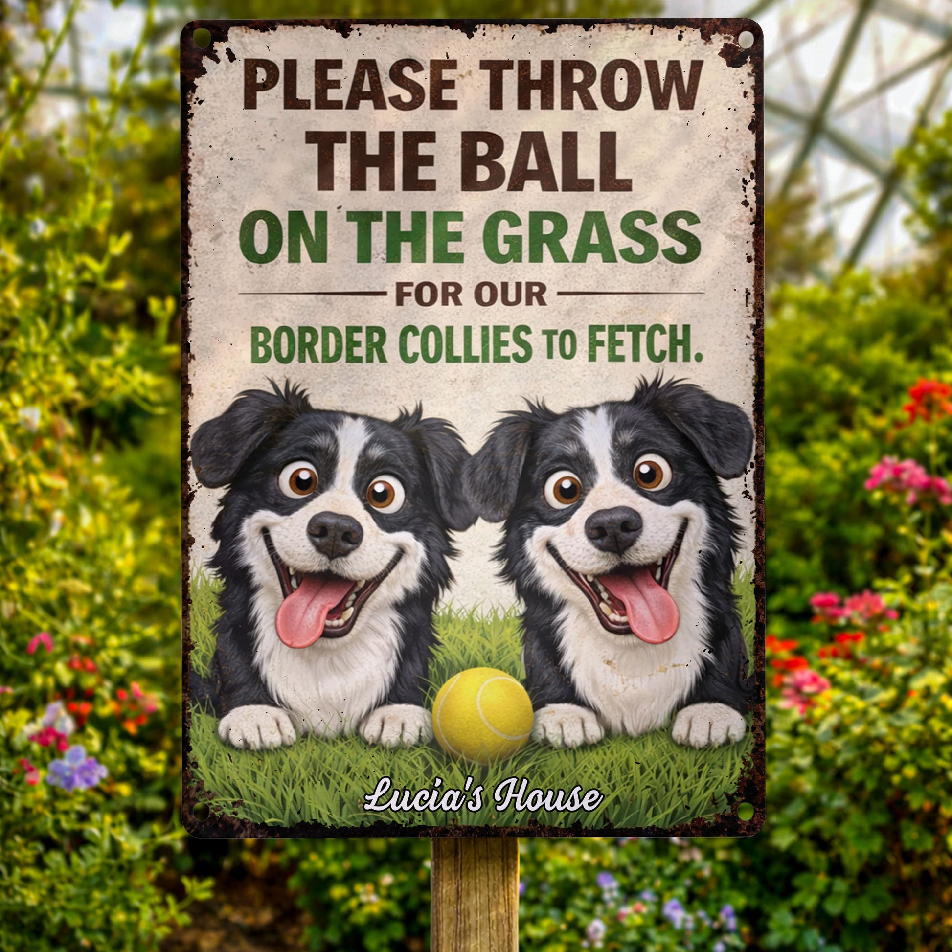 Please Throw The Ball On The Grass Border Collies Dogs