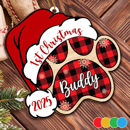1st Christmas Buddy With Plaid Paws and Hat