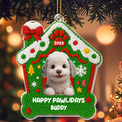 Happy Pawlidays Buddy, Dog With Christmas Decorations