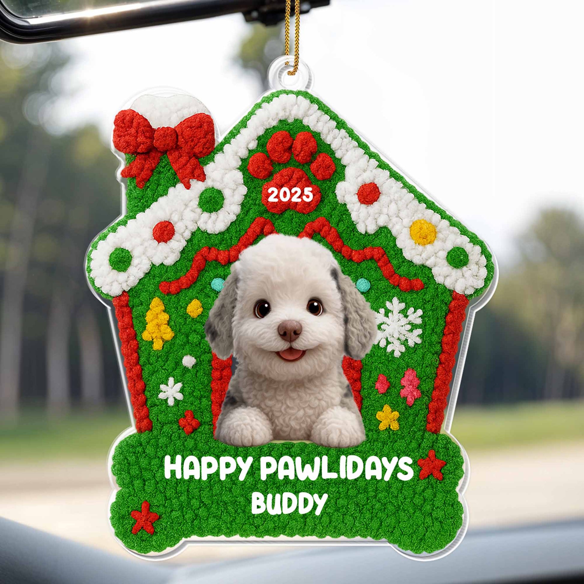Happy Pawlidays Buddy, Dog With Christmas Decorations
