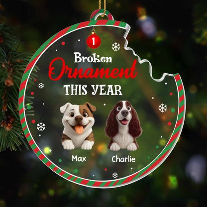 1 Broken Ornament This Year With Dogs