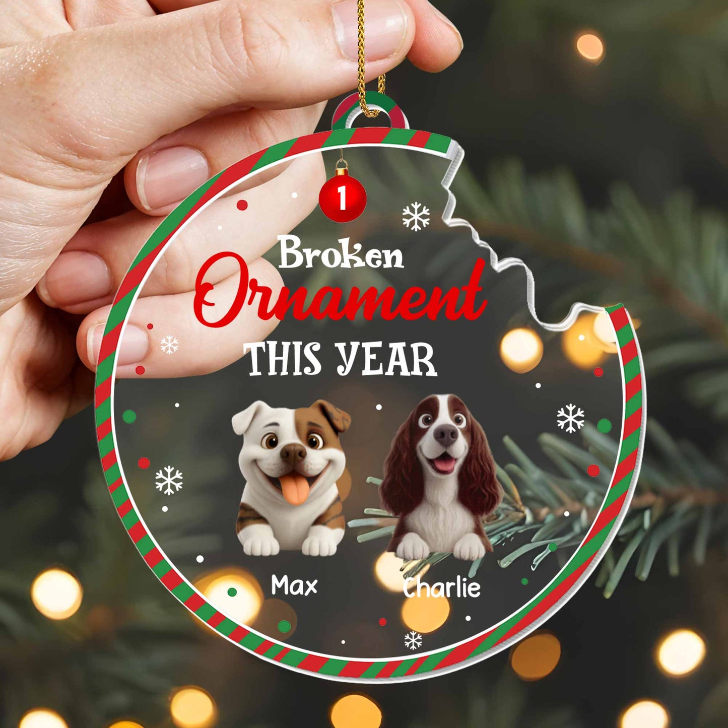 1 Broken Ornament This Year With Dogs