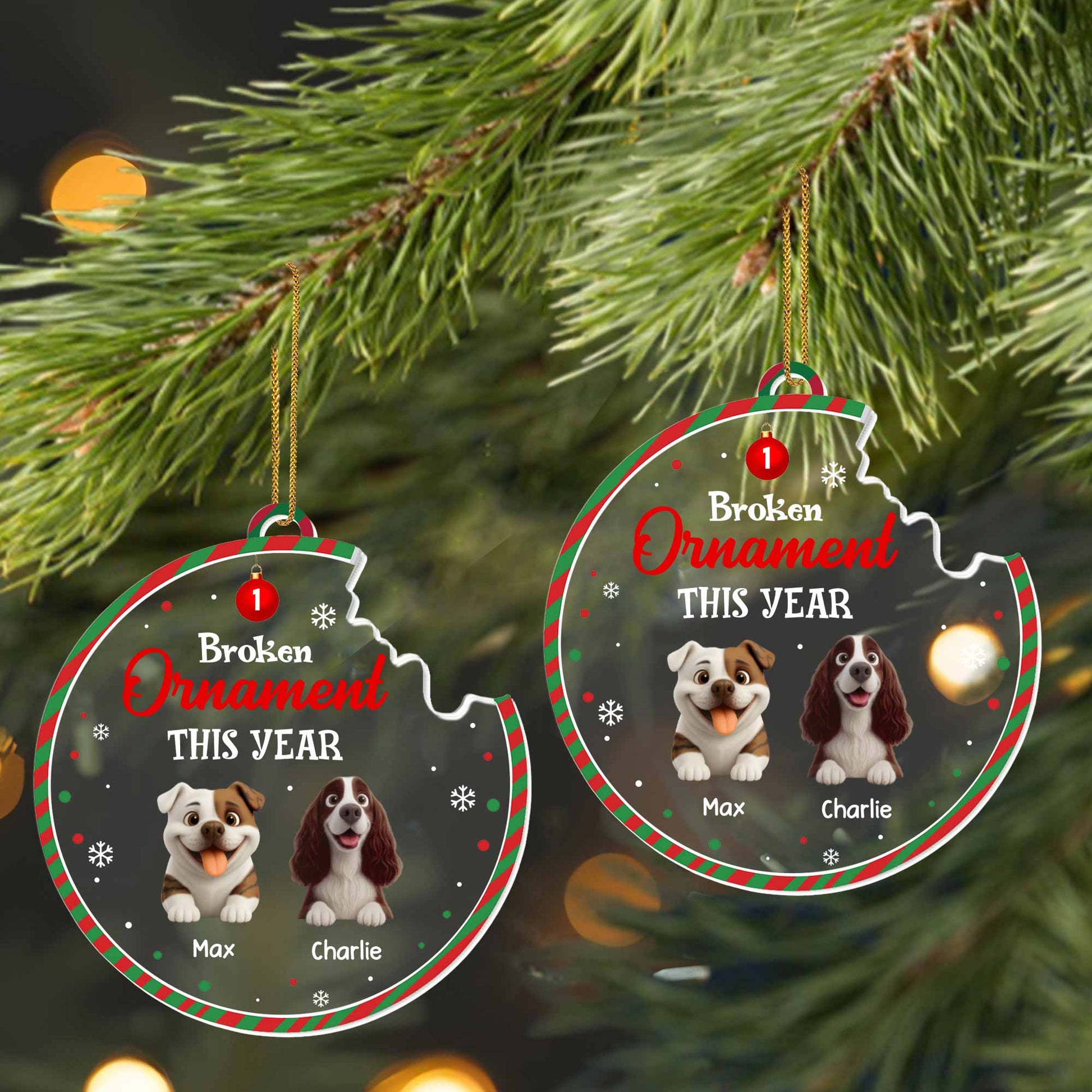 1 Broken Ornament This Year With Dogs