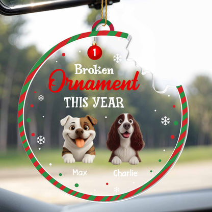 1 Broken Ornament This Year With Dogs