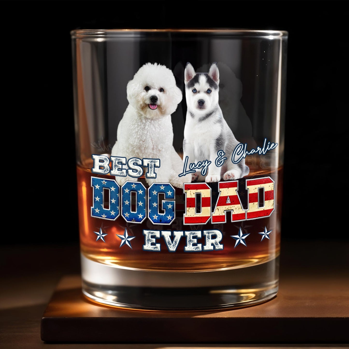 Best Dog Dad Ever With American Flag Dogs