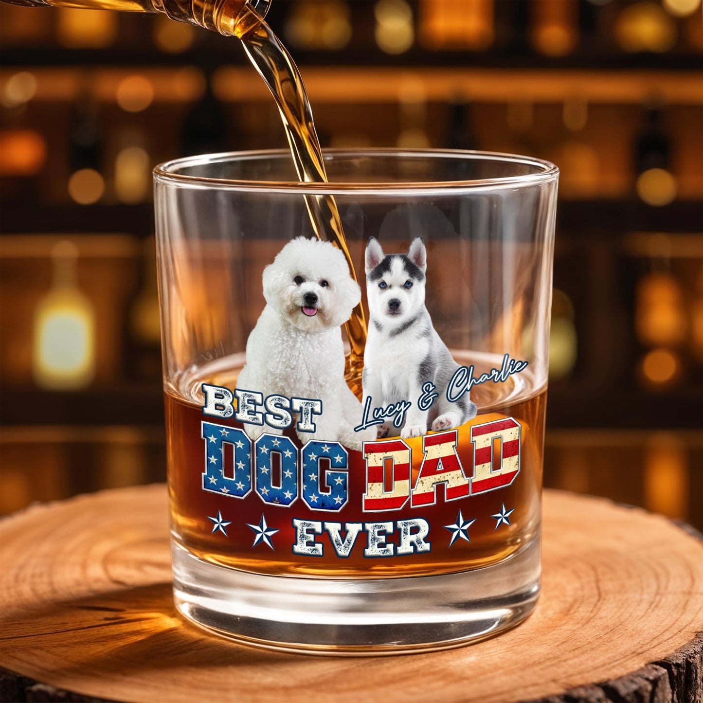 Best Dog Dad Ever With American Flag Dogs