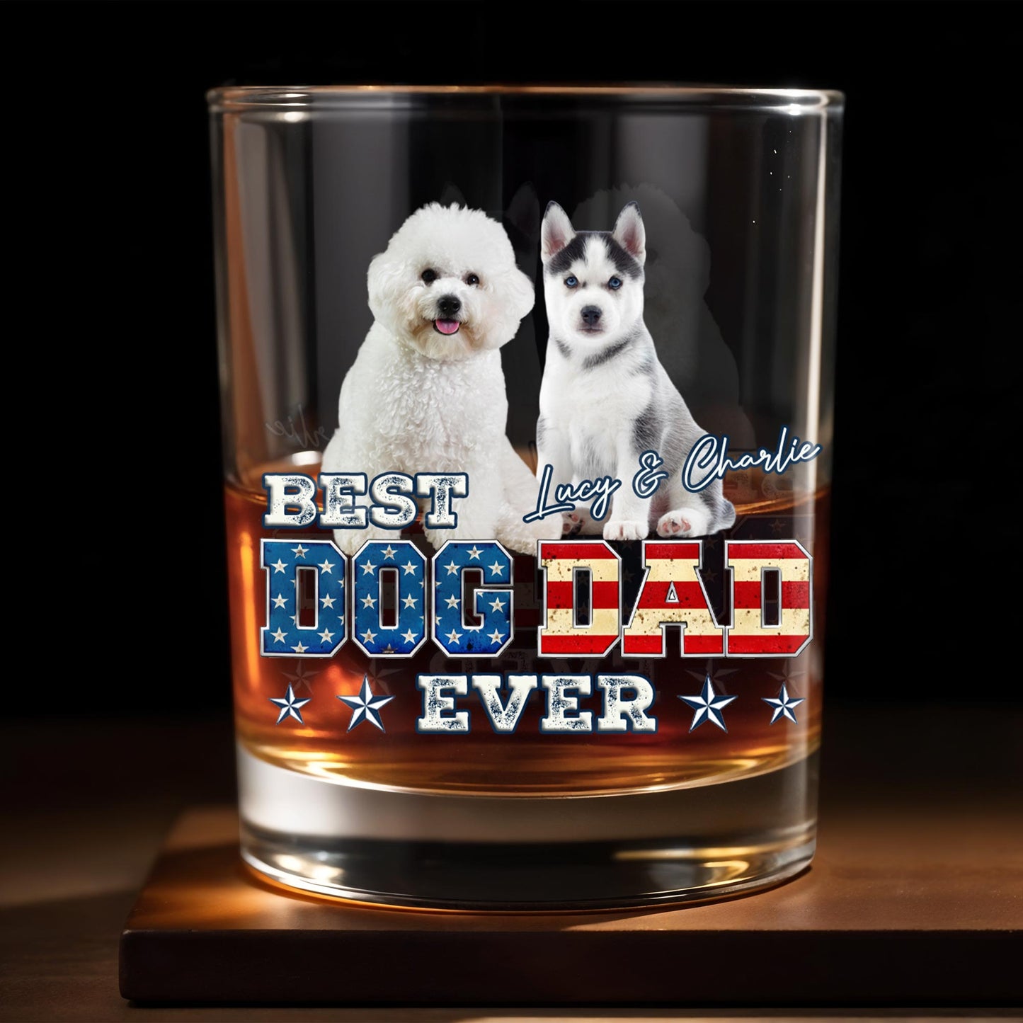 Best Dog Dad Ever With American Flag Dogs