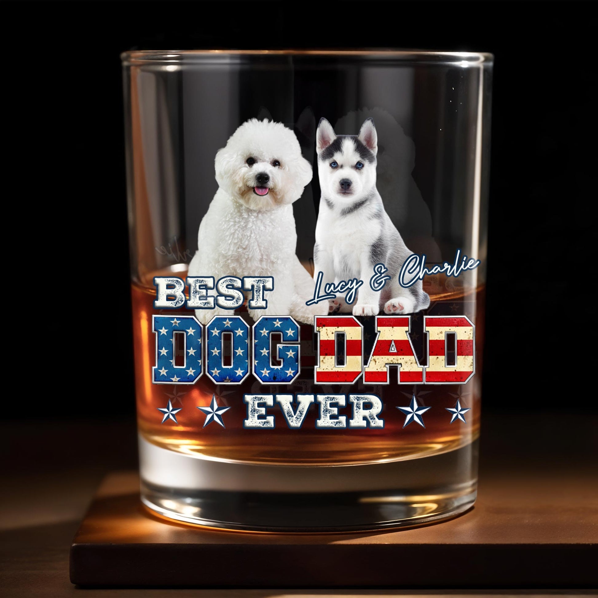 Best Dog Dad Ever With American Flag Dogs