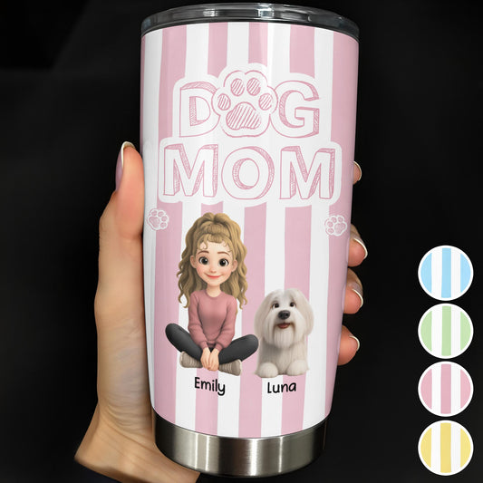 Dog Mom With Cute Stripes And Paw Design