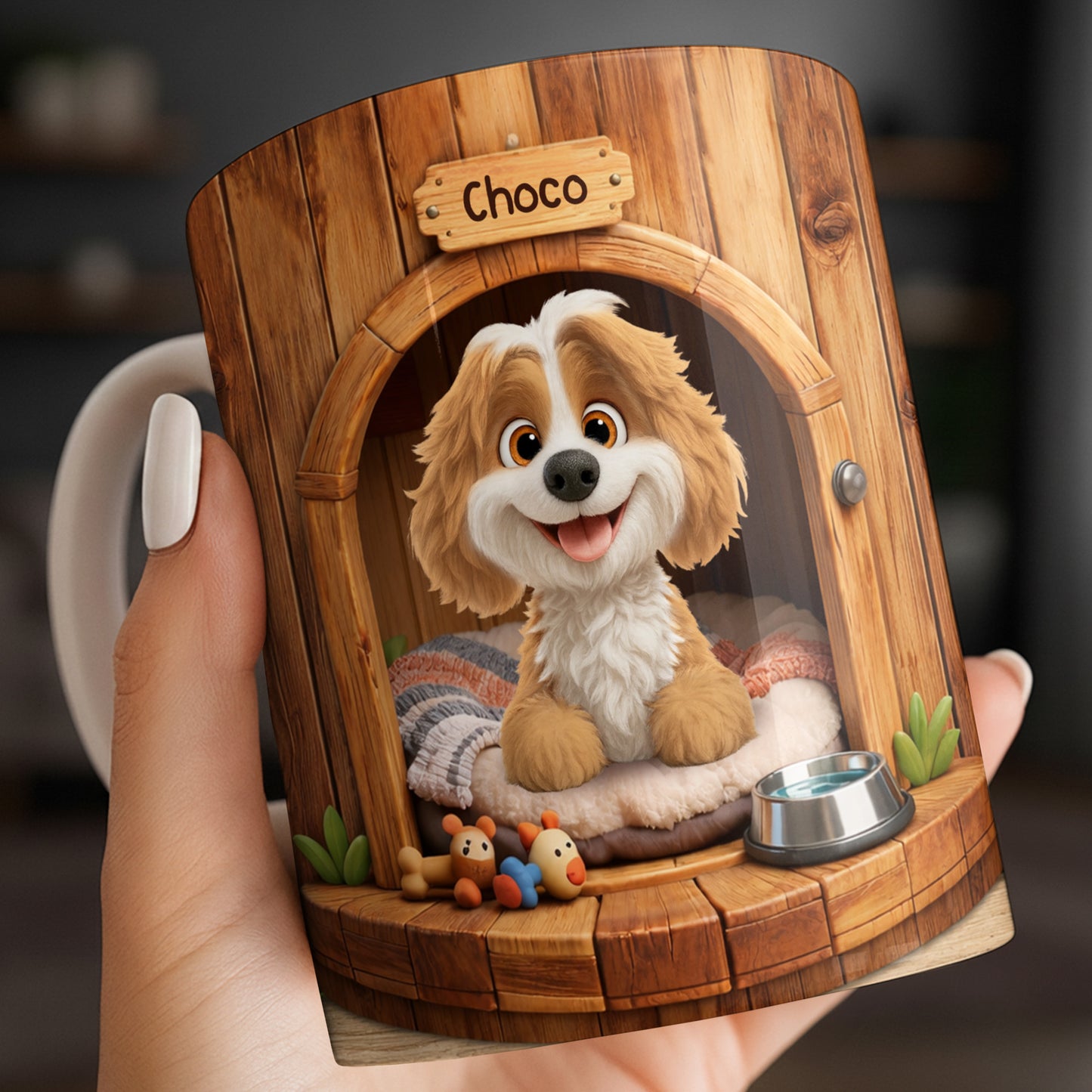 Choco, Cute Dog In A Cozy Dog House