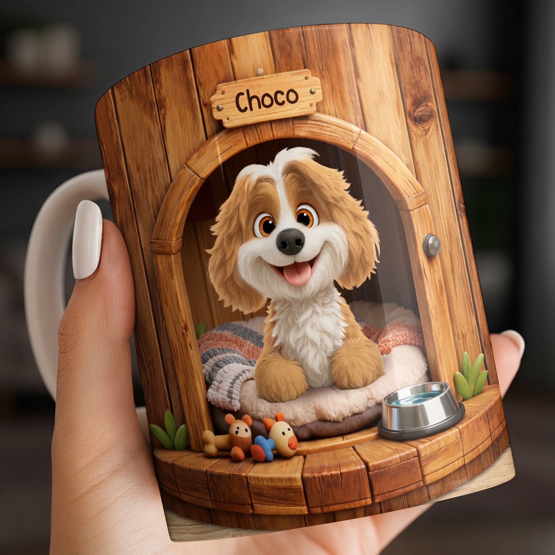 Choco, Cute Dog In A Cozy Dog House
