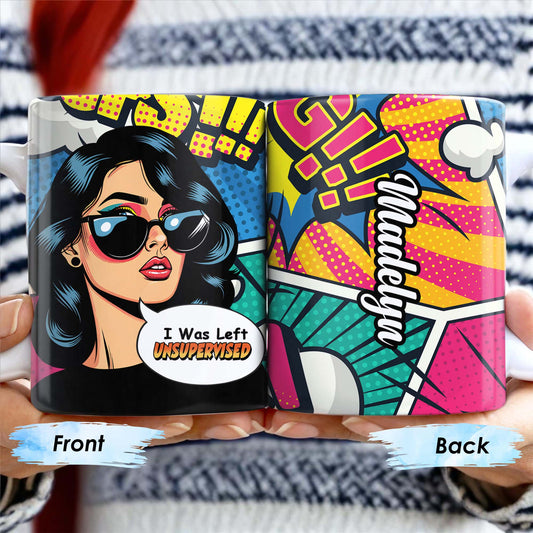 I Was Left Unsupervised Comic Pop Art Style Mug