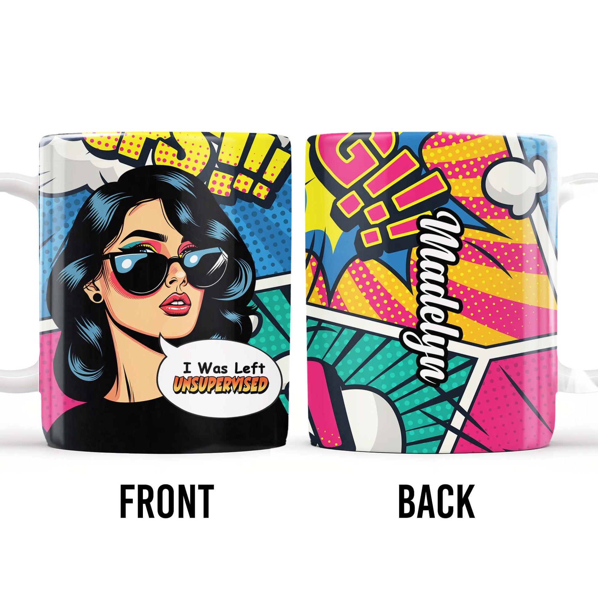 I Was Left Unsupervised Comic Pop Art Style Mug